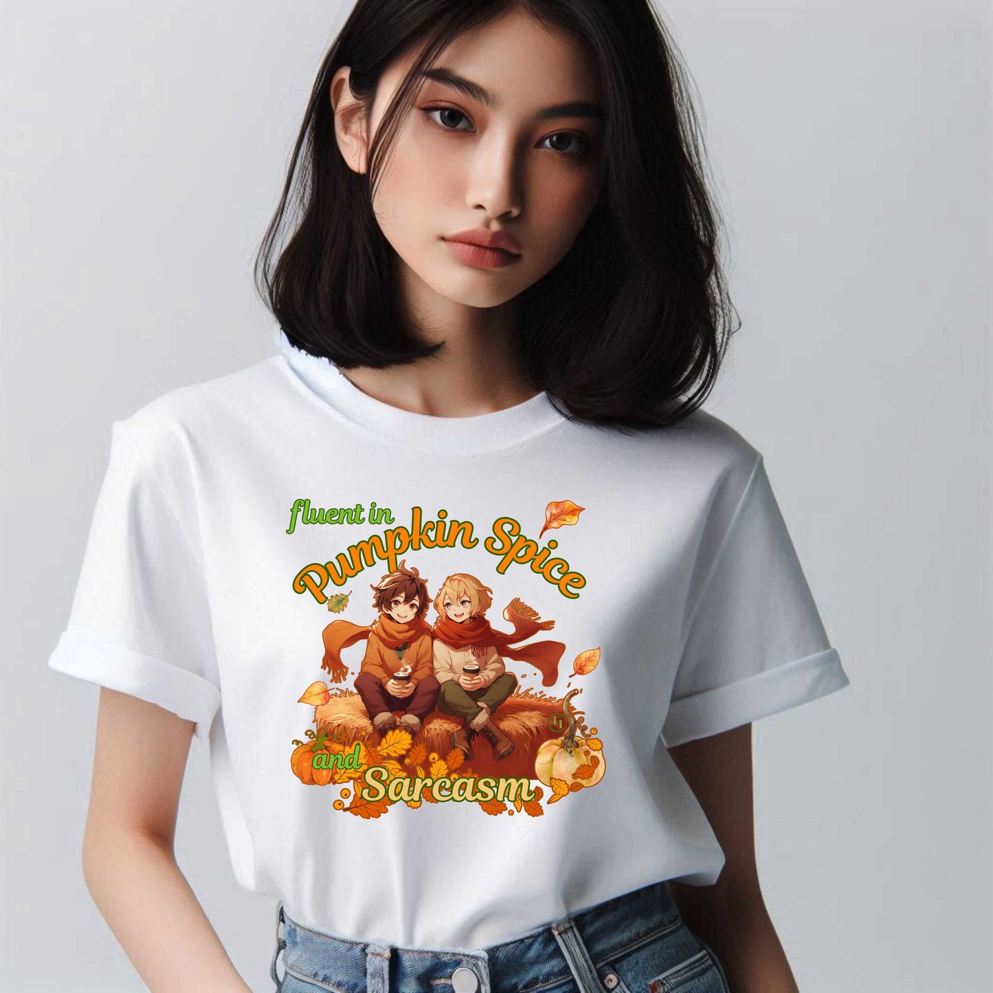 Fluent in Pumpkin Spice and Sarcasm - Fall Autumn Halloween T-Shirt
