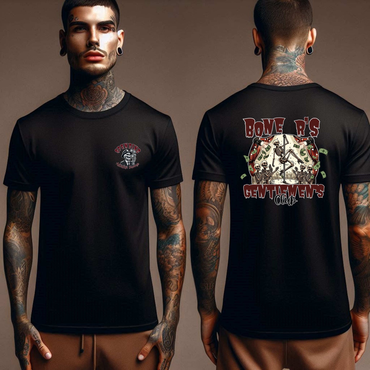 Spending Afterlife Savings Bone R's Gentlemen's Club Tshirt