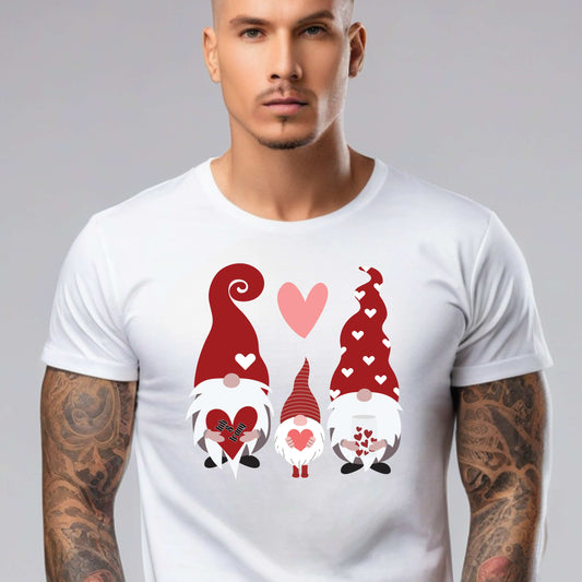 Three Gnome Love with Hearts T-Shirt