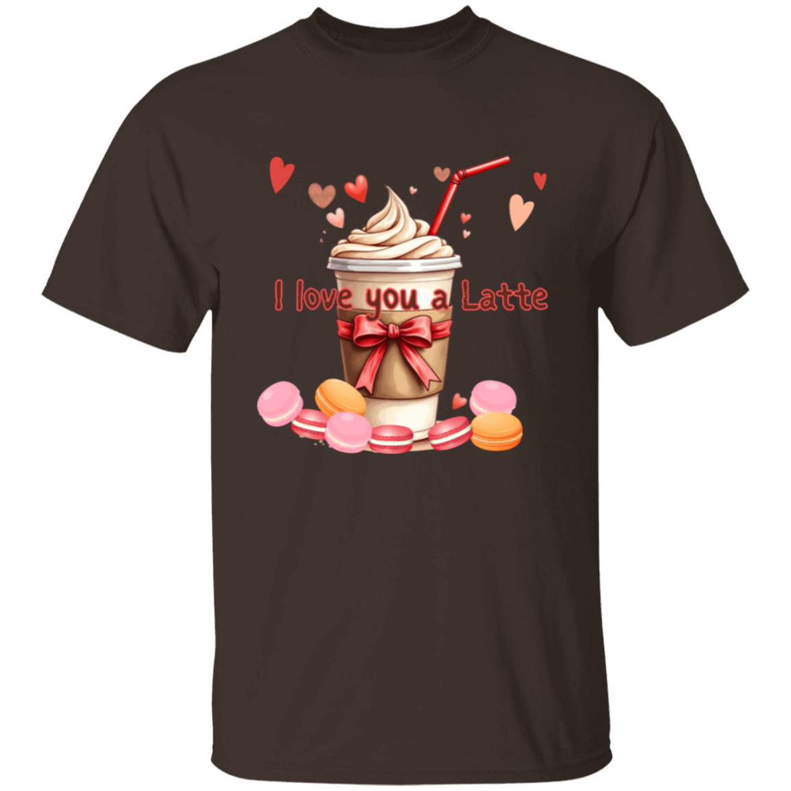 Camiseta "Te amo, café con leche y macarrones"