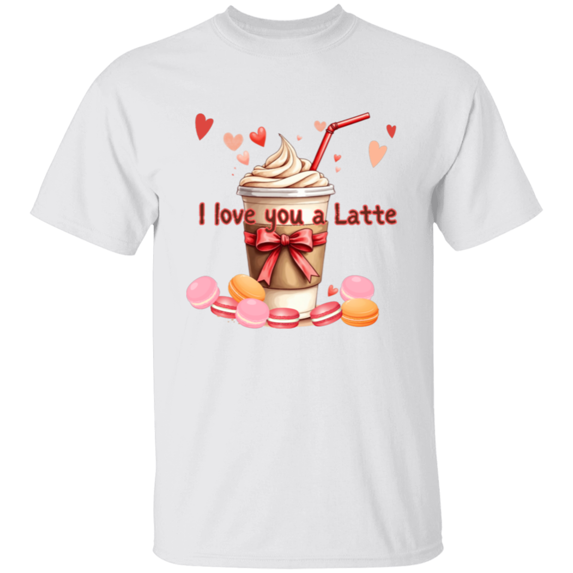 Camiseta "Te amo, café con leche y macarrones"