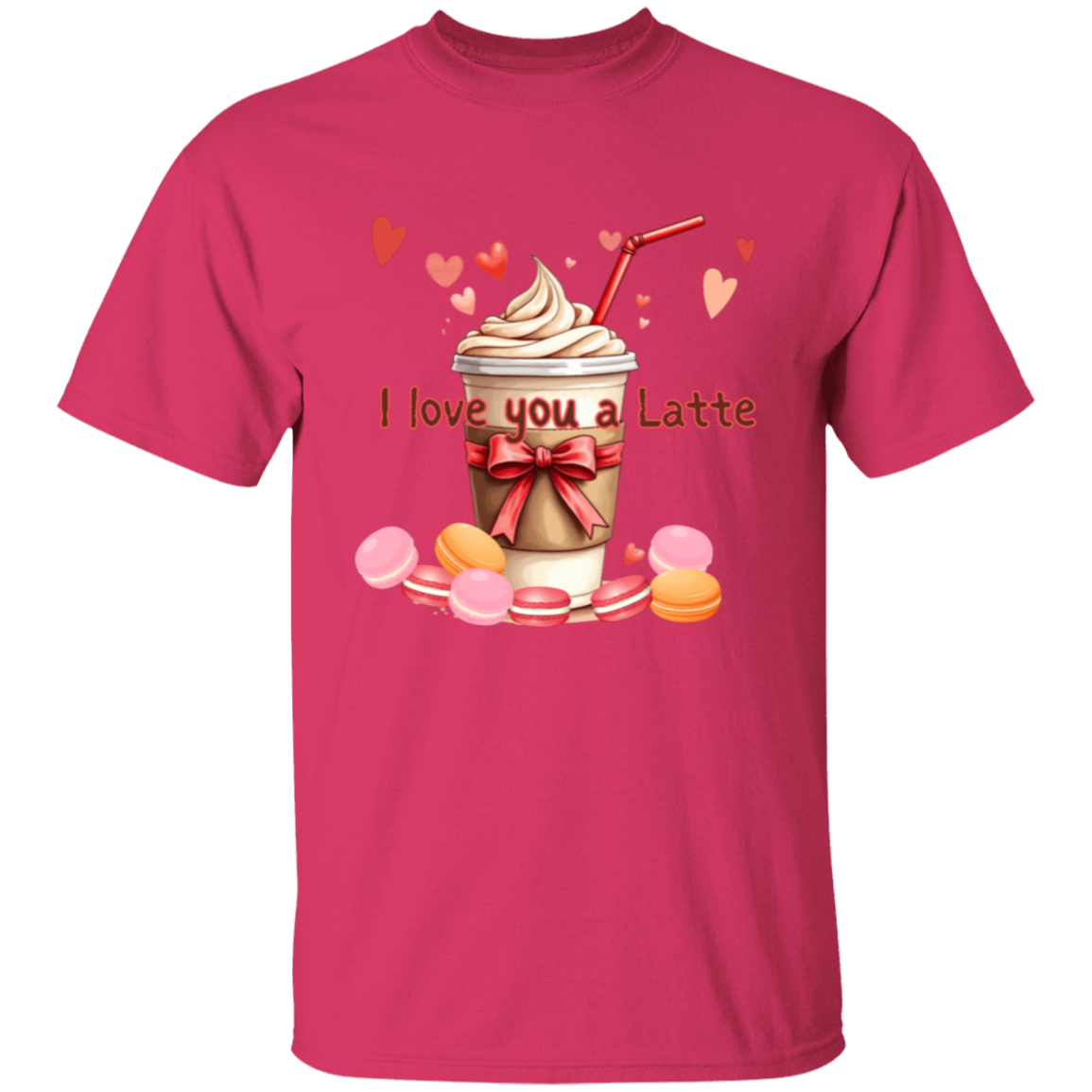 Camiseta "Te amo, café con leche y macarrones"