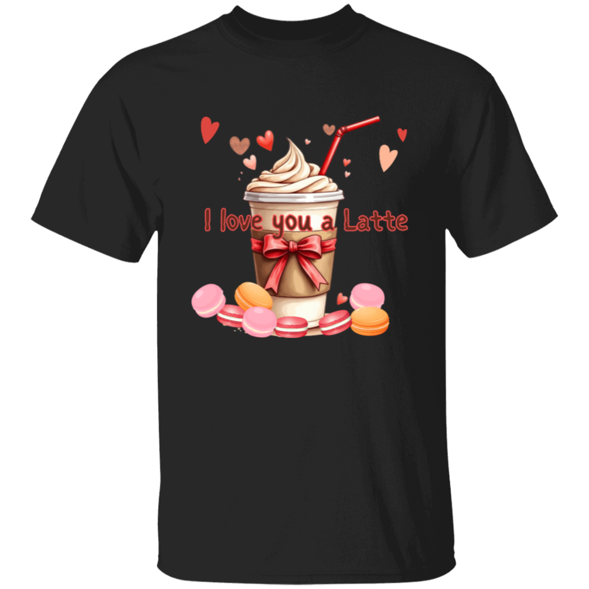 Camiseta "Te amo, café con leche y macarrones"