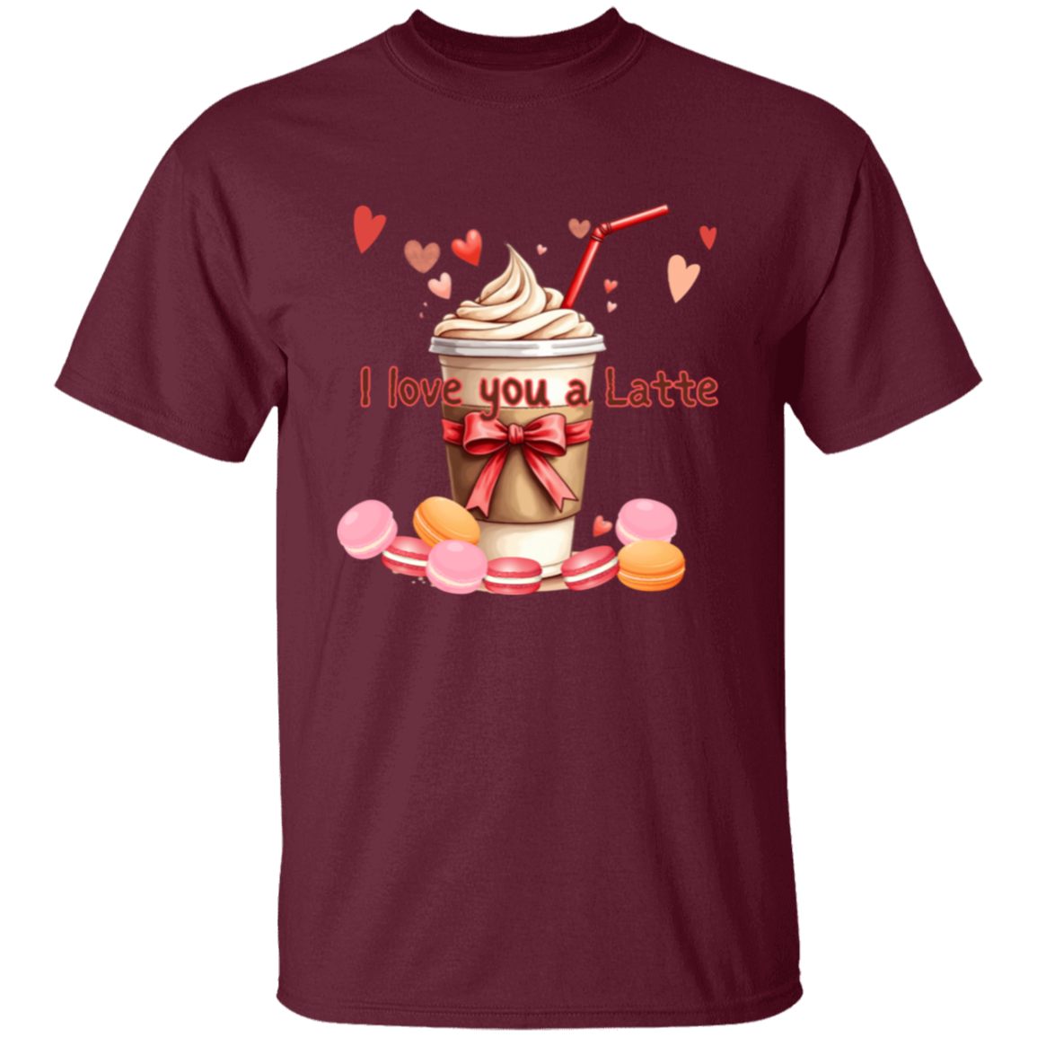 Camiseta "Te amo, café con leche y macarrones"