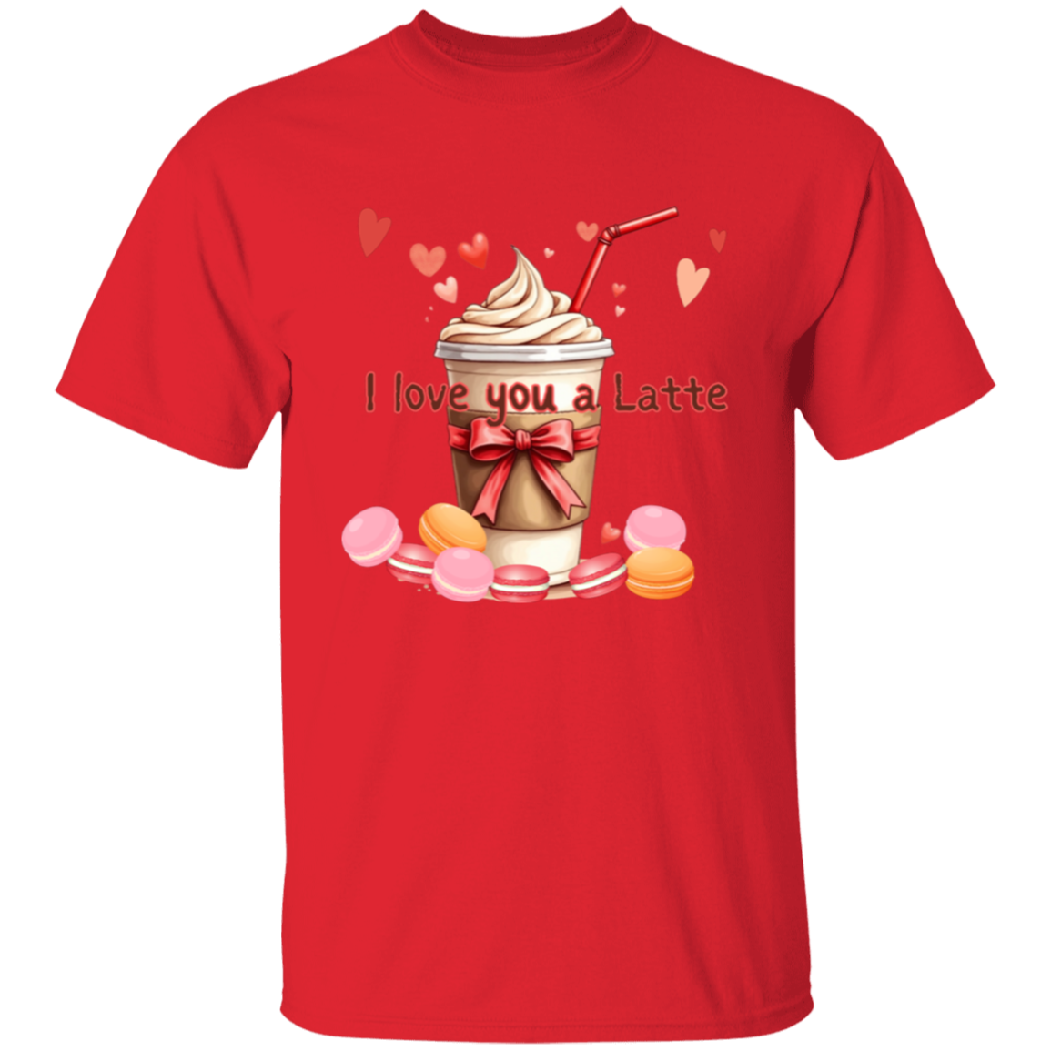 Camiseta "Te amo, café con leche y macarrones"