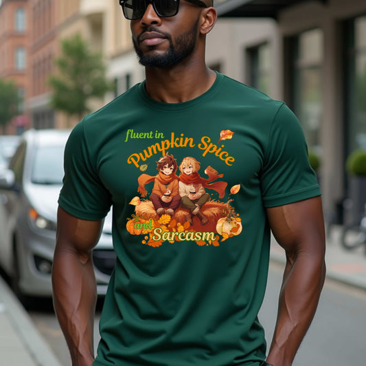 Fluent in Pumpkin Spice and Sarcasm - Fall Autumn Halloween T-Shirt