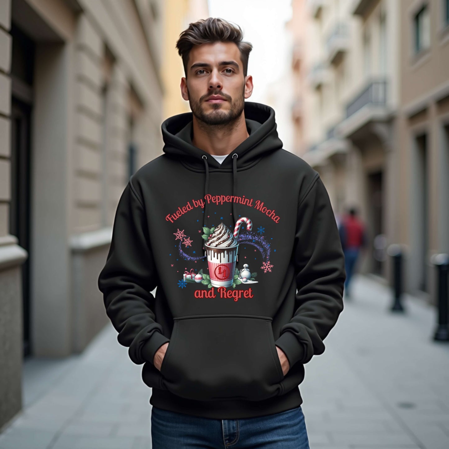Fueled by Peppermint Mocha and Regret Pullover Hoodie
