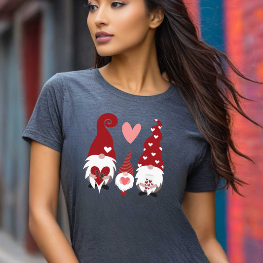 Three Gnome Love with Hearts T-Shirt
