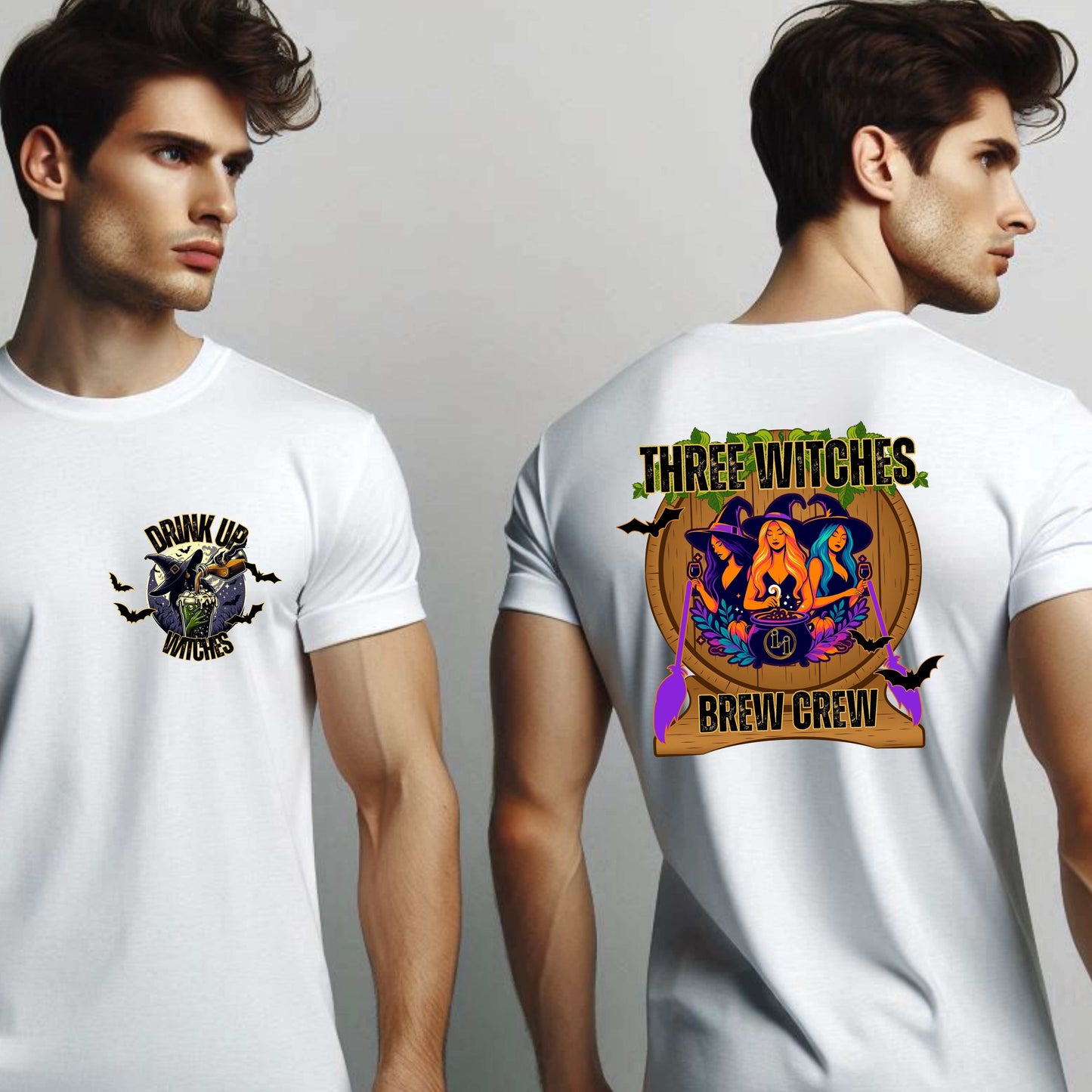 Three Witches Brew Crew - Drink Up Witches T-Shirt
