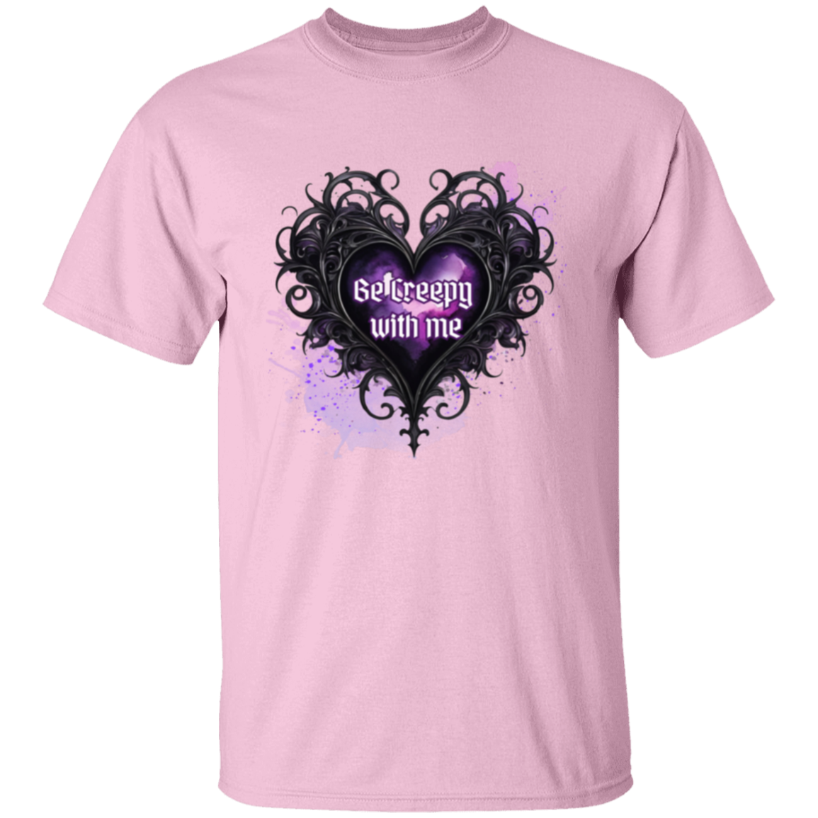 Camiseta Be Creepy with Me (Corazón estilo gótico)