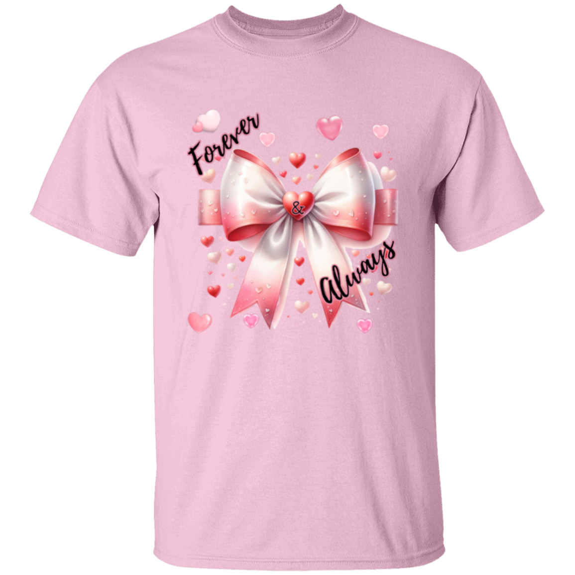 Camiseta con corazones y lazo Forever and Always