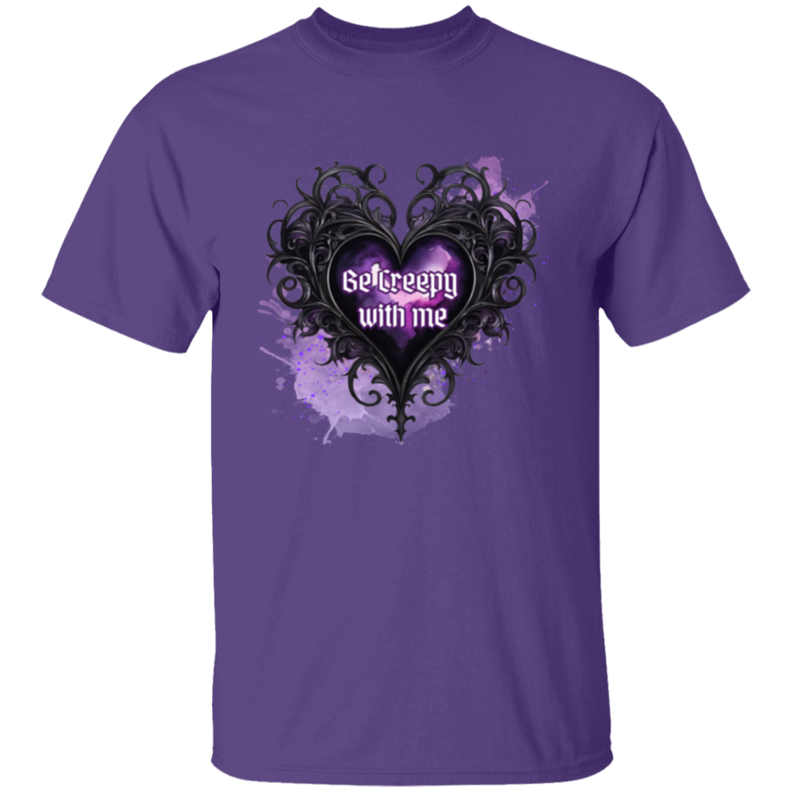 Camiseta Be Creepy with Me (Corazón estilo gótico)