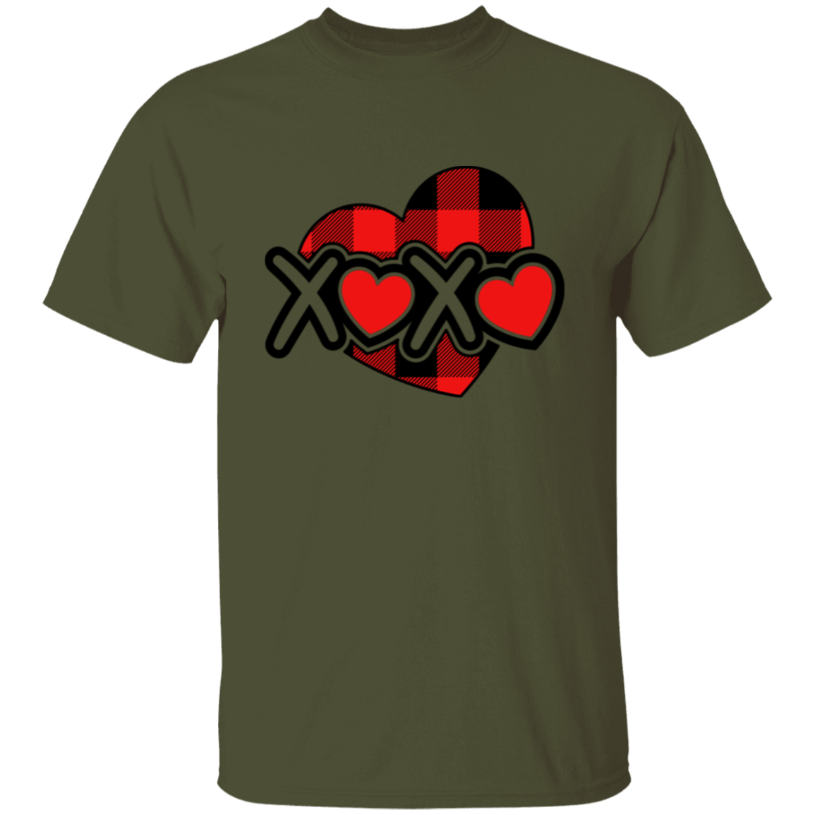 Plaid XOXO Heart T-Shirt