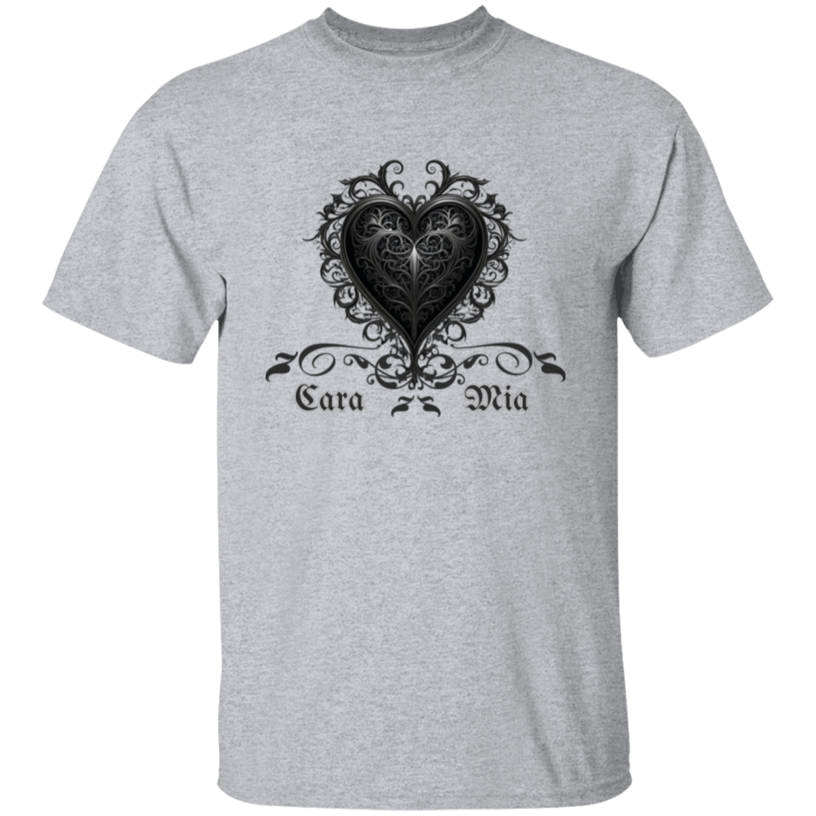 Camiseta Cara Mia (Corazón estilo gótico)