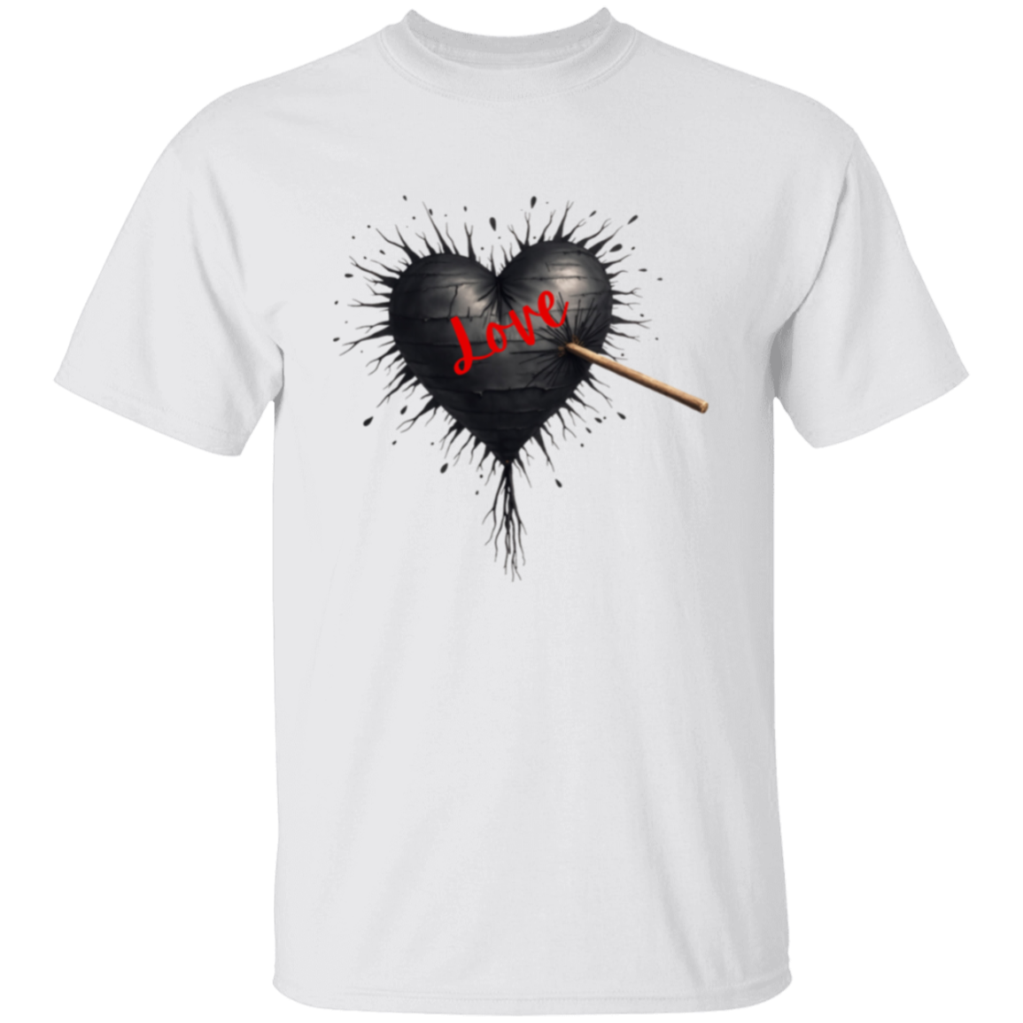 Camiseta con piñata en forma de corazón con el amor