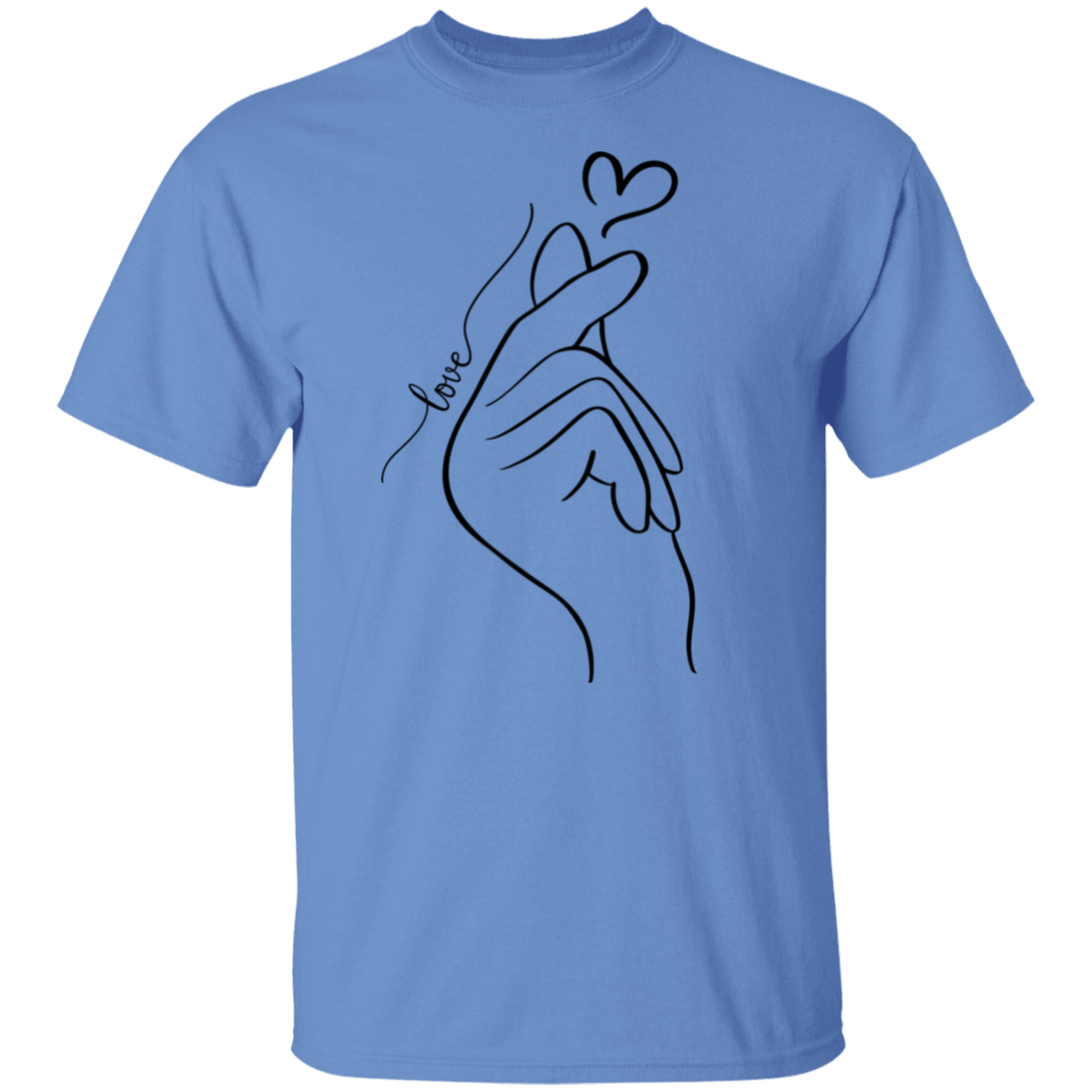 Camiseta con corazón y dedo enamorado