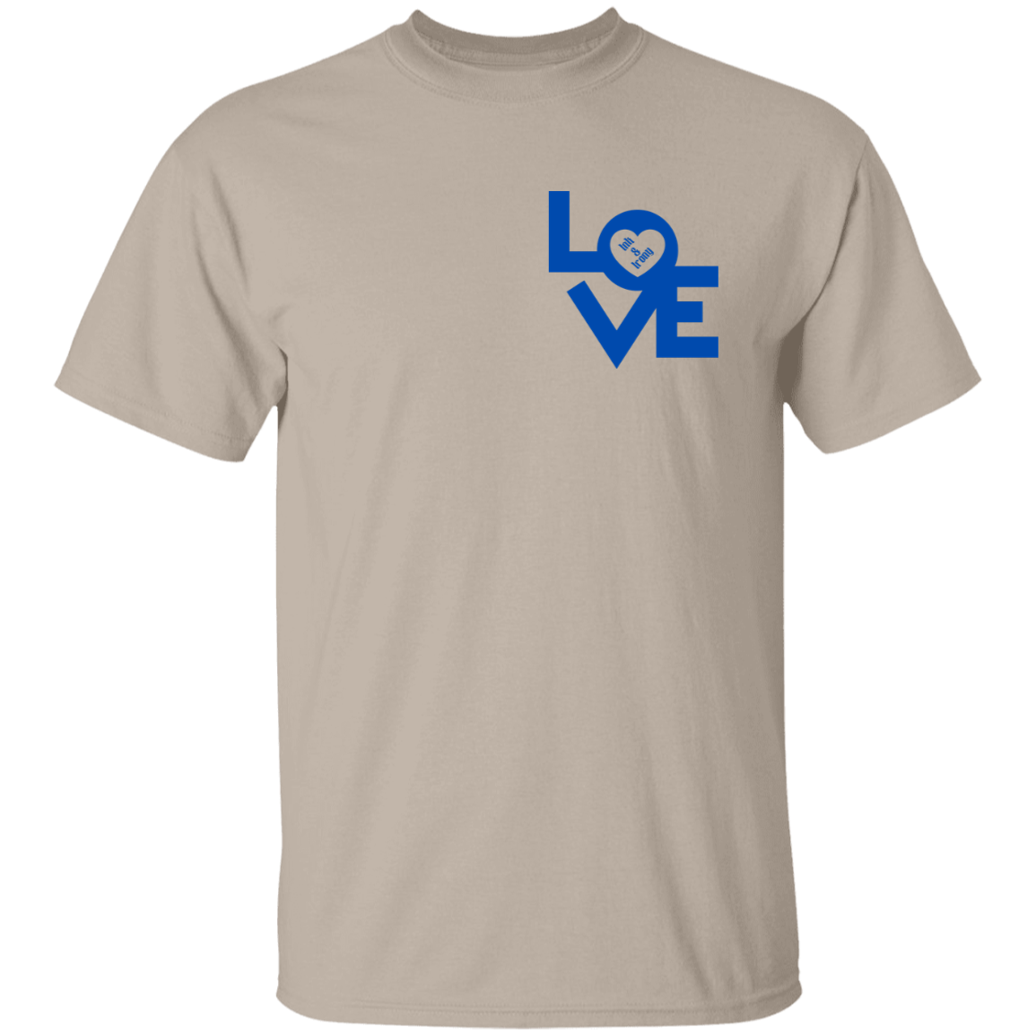 Love in Blue on Front and Back T-Shirt