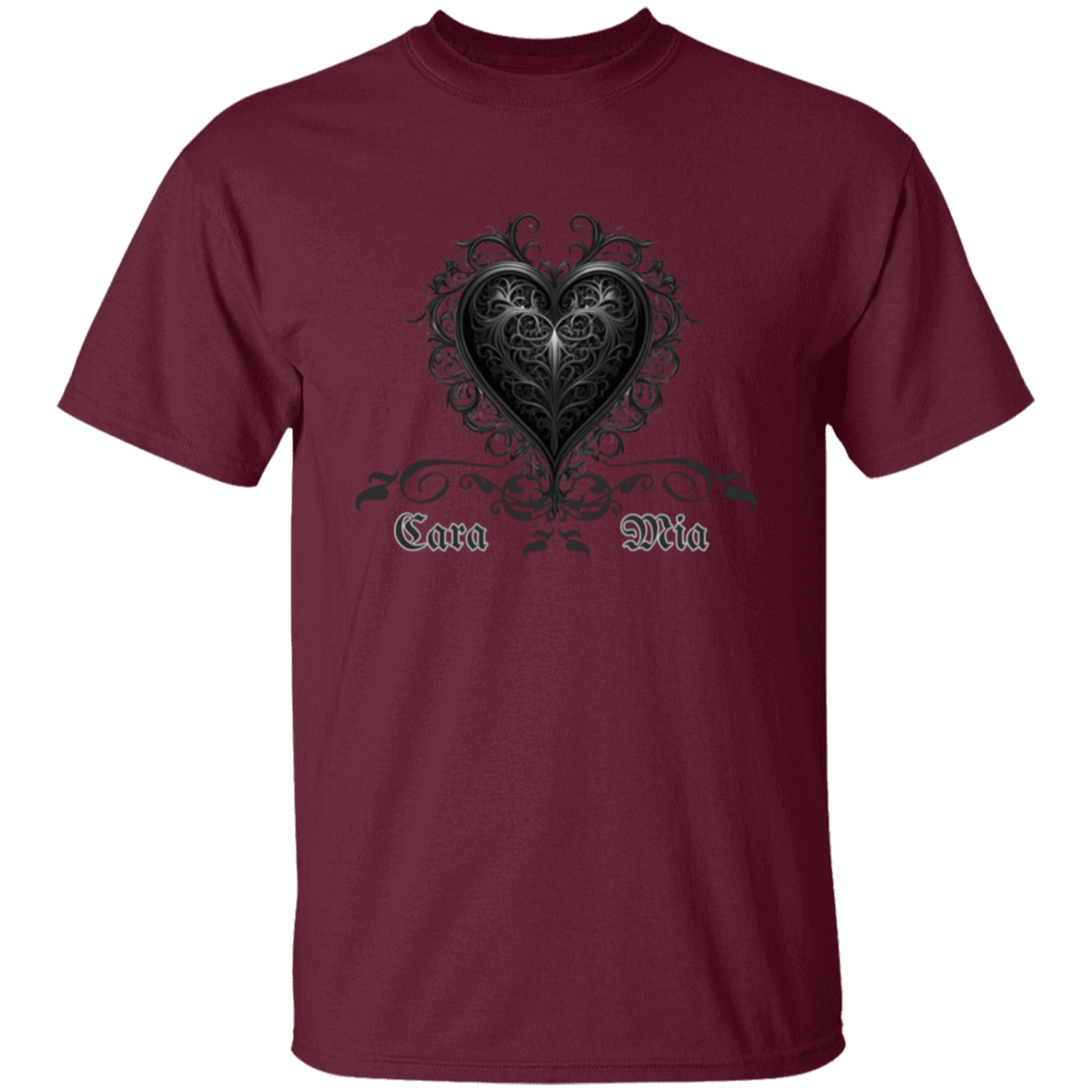 Camiseta Cara Mia (Corazón estilo gótico)