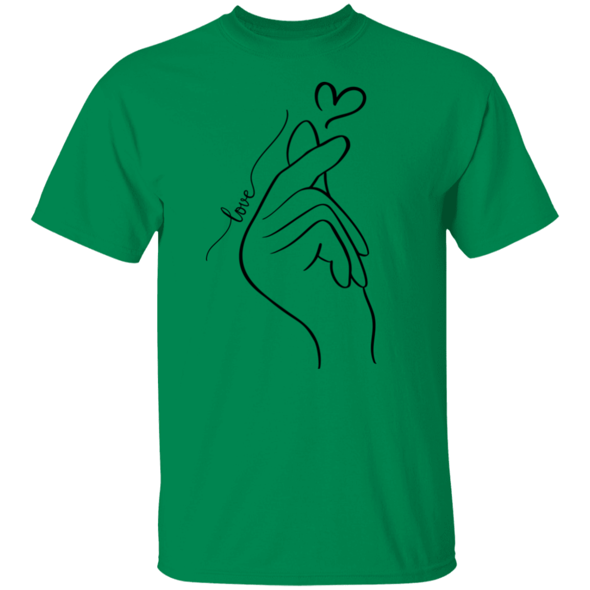 Camiseta con corazón y dedo enamorado