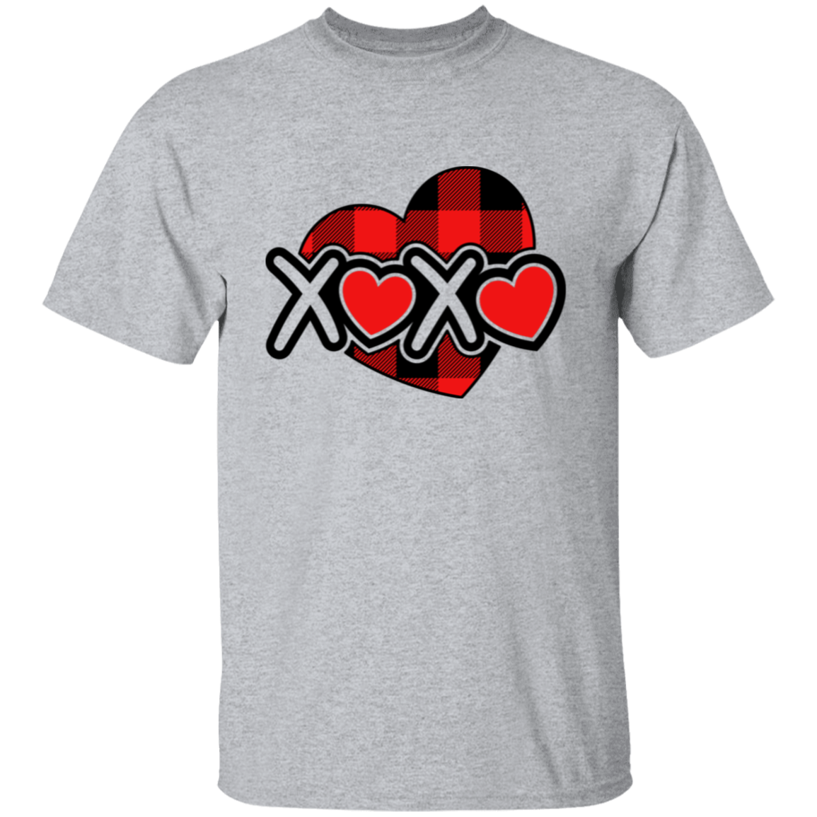Plaid XOXO Heart T-Shirt