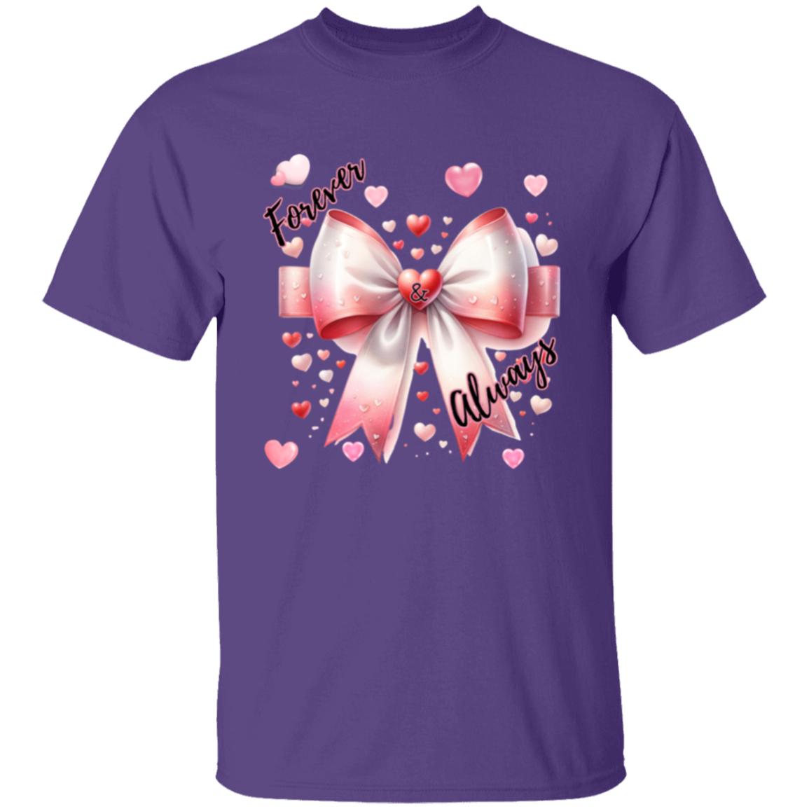 Camiseta con corazones y lazo Forever and Always