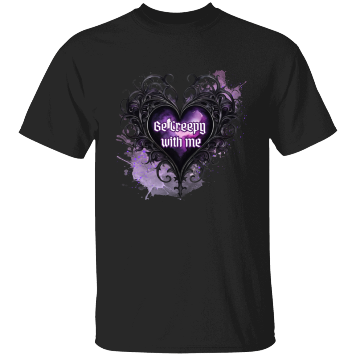 Camiseta Be Creepy with Me (Corazón estilo gótico)