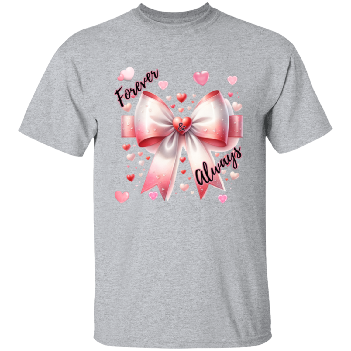 Camiseta con corazones y lazo Forever and Always