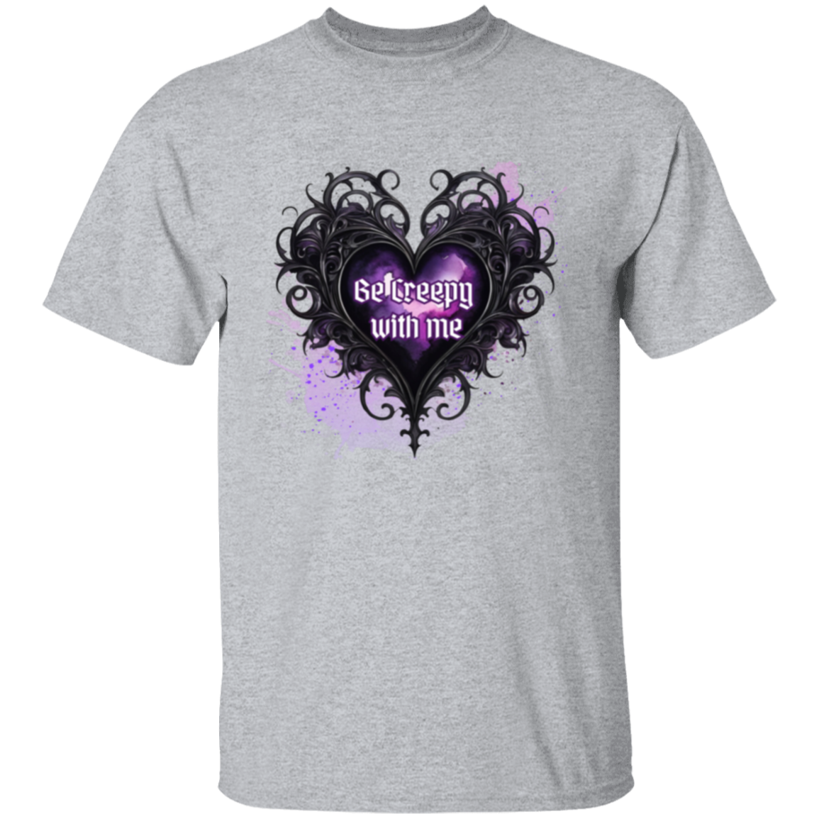 Camiseta Be Creepy with Me (Corazón estilo gótico)