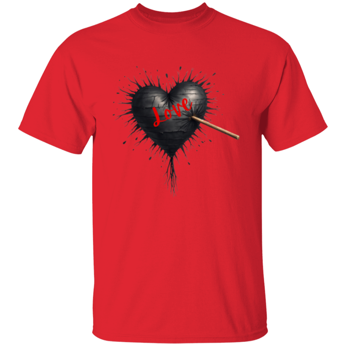 Camiseta con piñata en forma de corazón con el amor