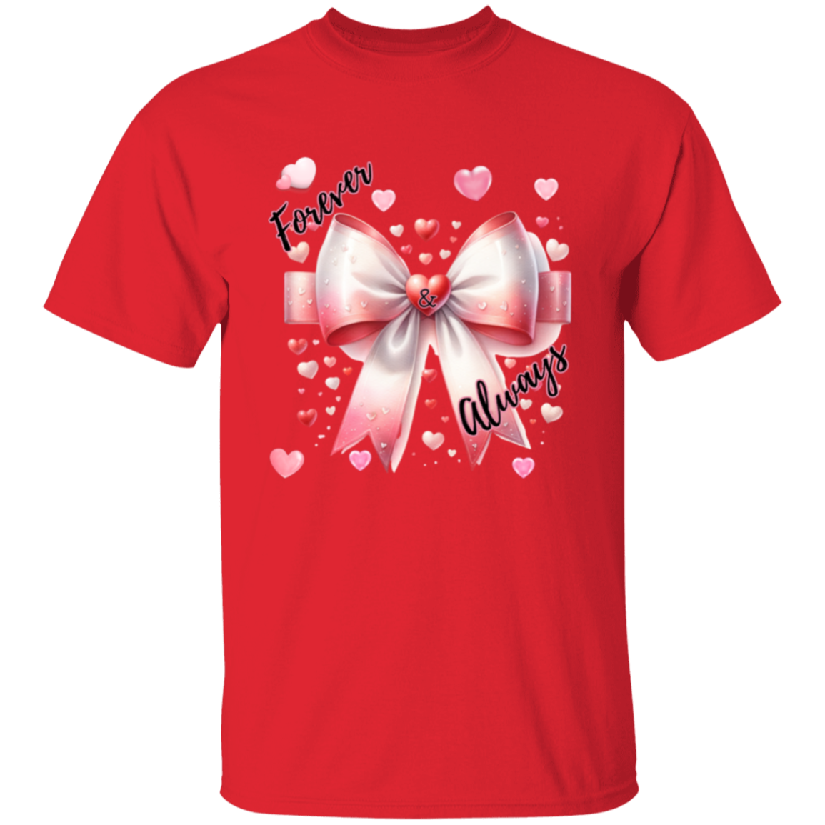 Camiseta con corazones y lazo Forever and Always