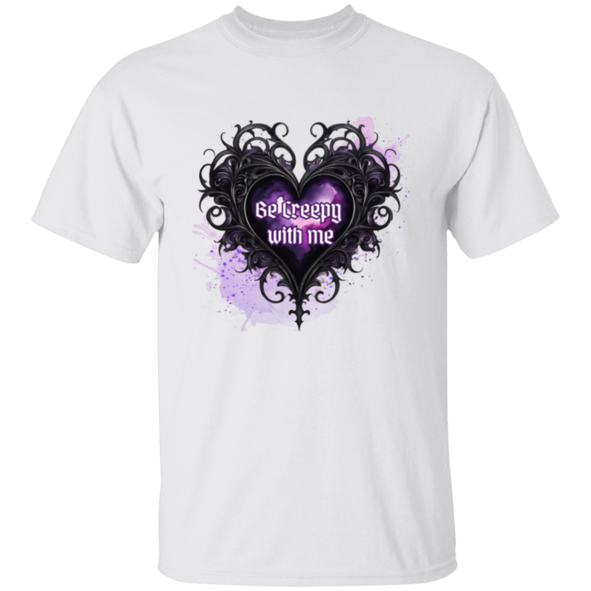 Camiseta Be Creepy with Me (Corazón estilo gótico)