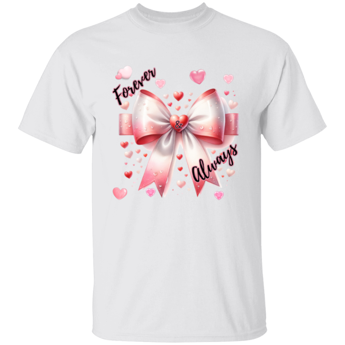 Camiseta con corazones y lazo Forever and Always