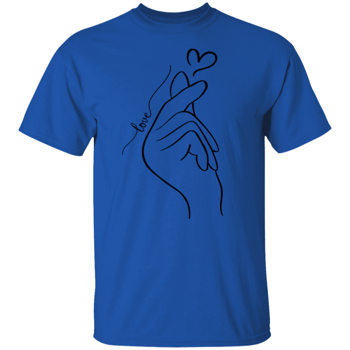 Camiseta con corazón y dedo enamorado