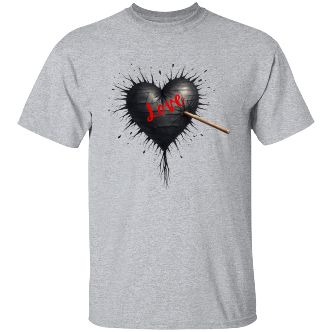 Camiseta con piñata en forma de corazón con el amor