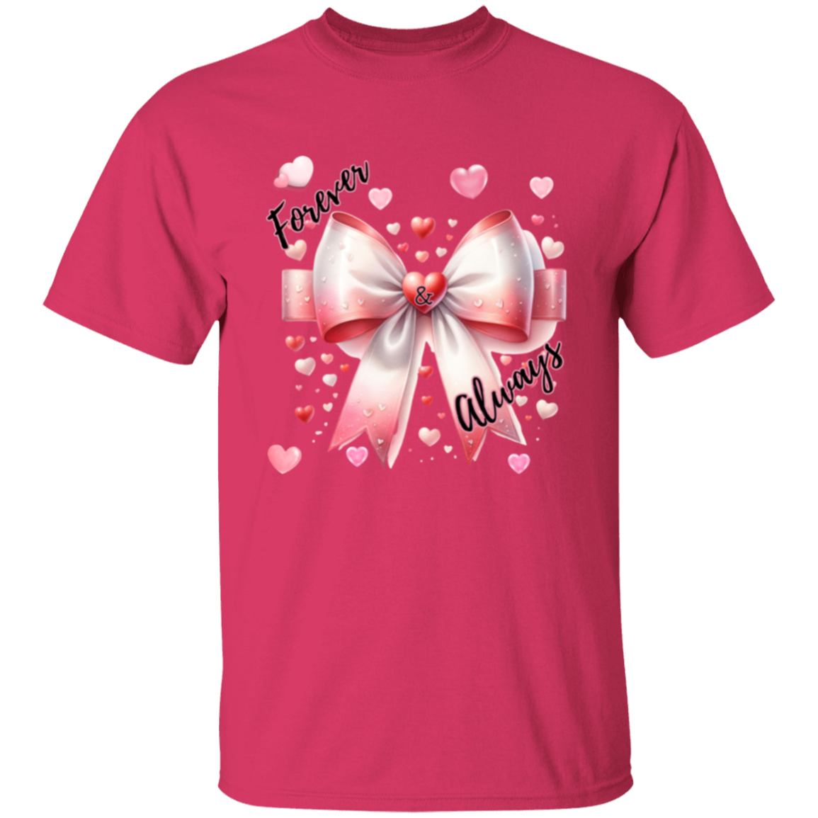 Camiseta con corazones y lazo Forever and Always