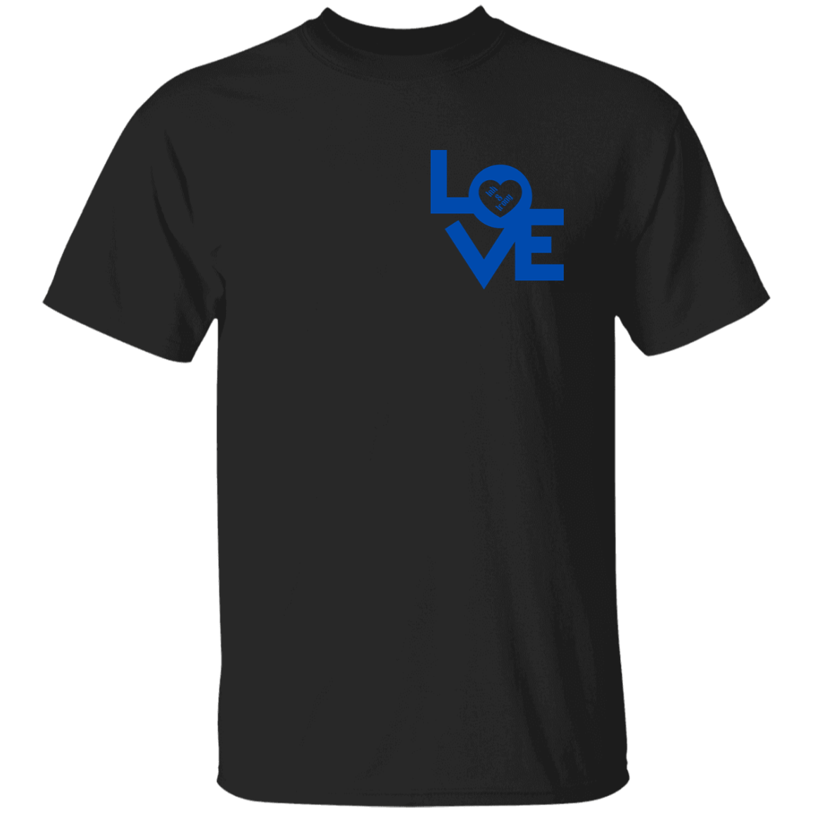 Love in Blue on Front and Back T-Shirt