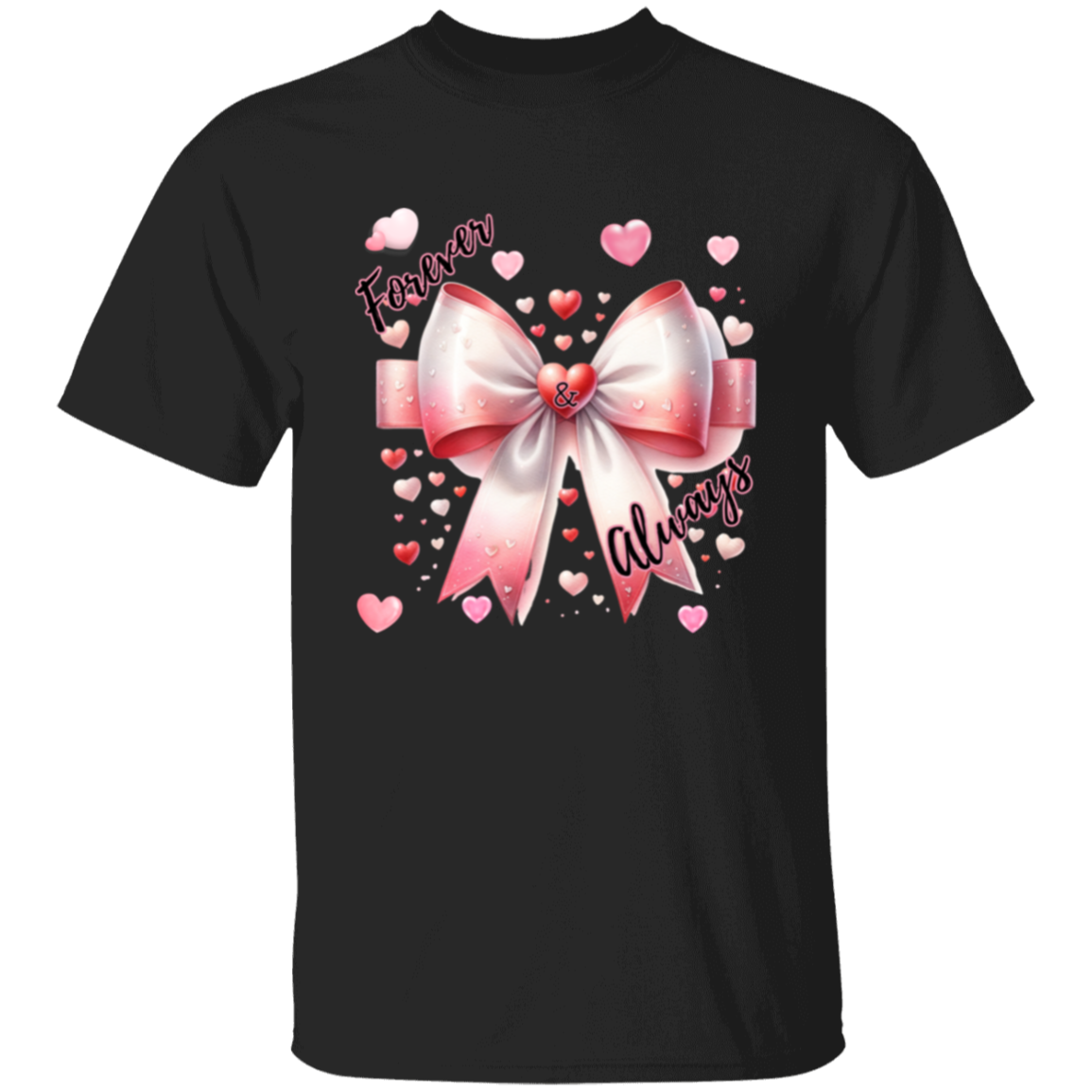Camiseta con corazones y lazo Forever and Always