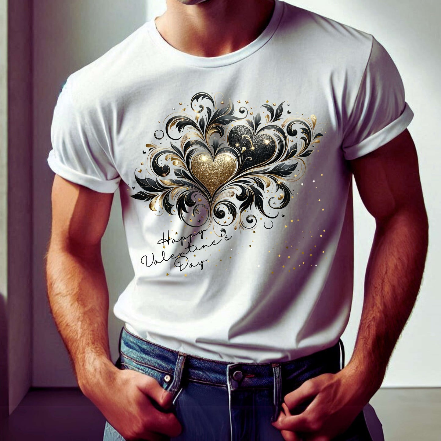Camiseta con confeti del día de San Valentín