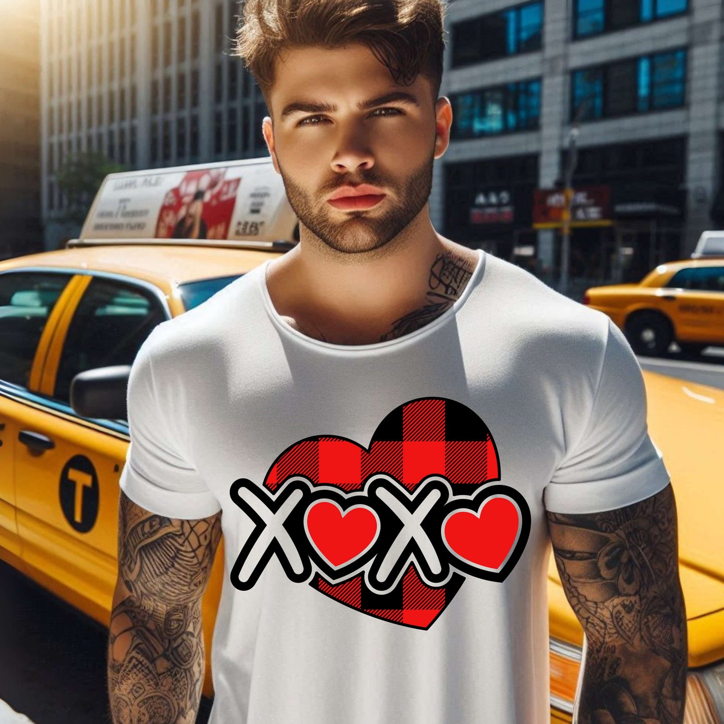 Plaid XOXO Heart T-Shirt