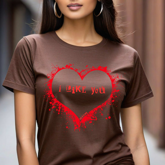 I Like You Red Heart T-Shirt