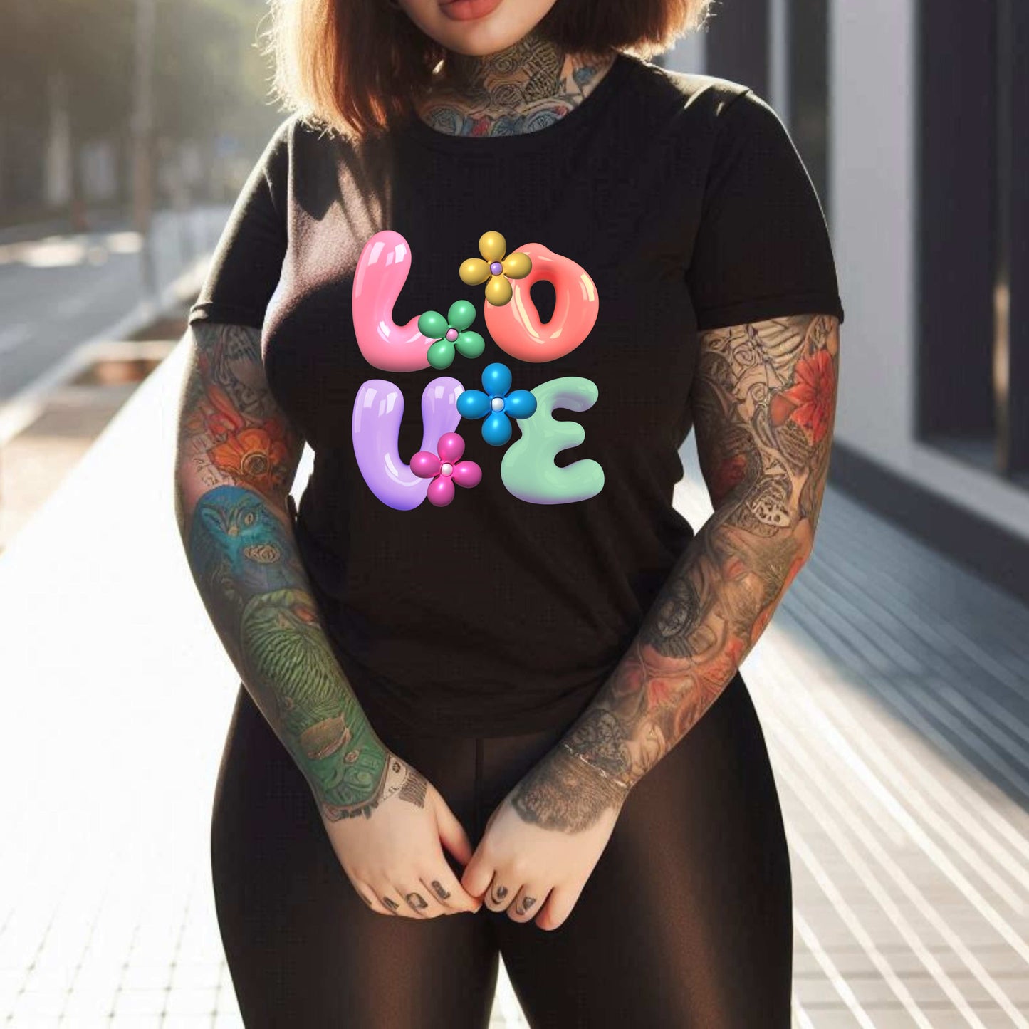 Pastel Love with Flower Balloons T-Shirt