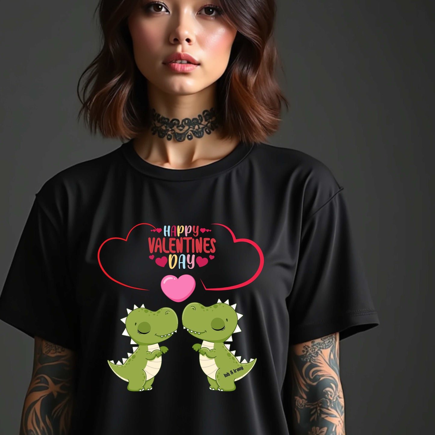 Dinosaur Love Happy Valentines Day T-Shirt