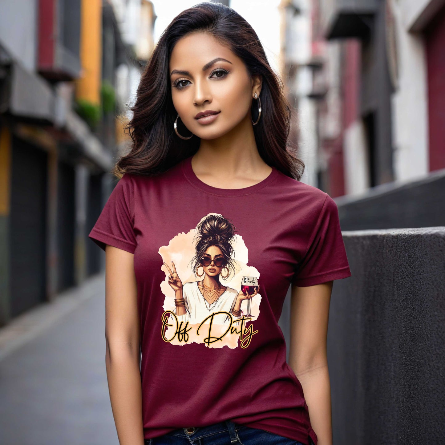 Off Duty Feminine Designed T-Shirt