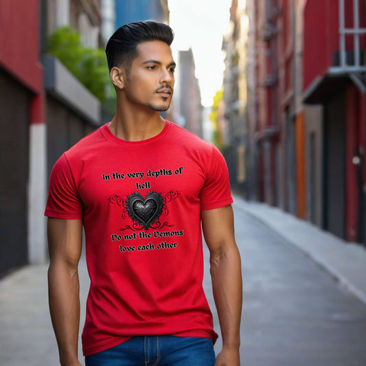 Incluso en las profundidades del infierno, los demonios no se aman (Corazón estilo gótico) Camiseta