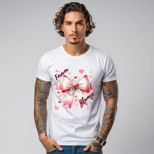 Camiseta con corazones y lazo Forever and Always