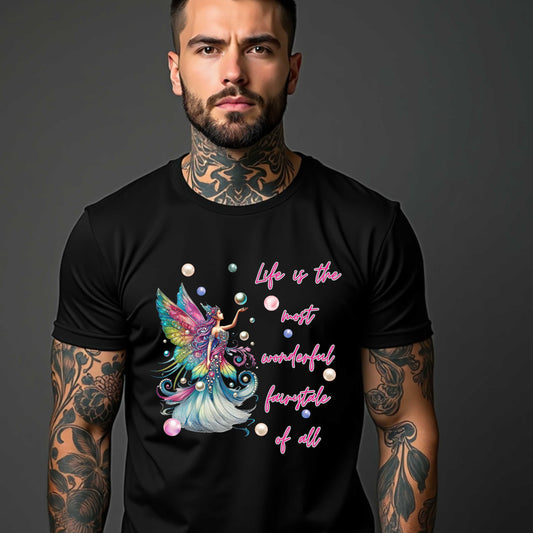La vida es el cuento de hadas más maravilloso de todos Camiseta de hada arcoíris con perlas