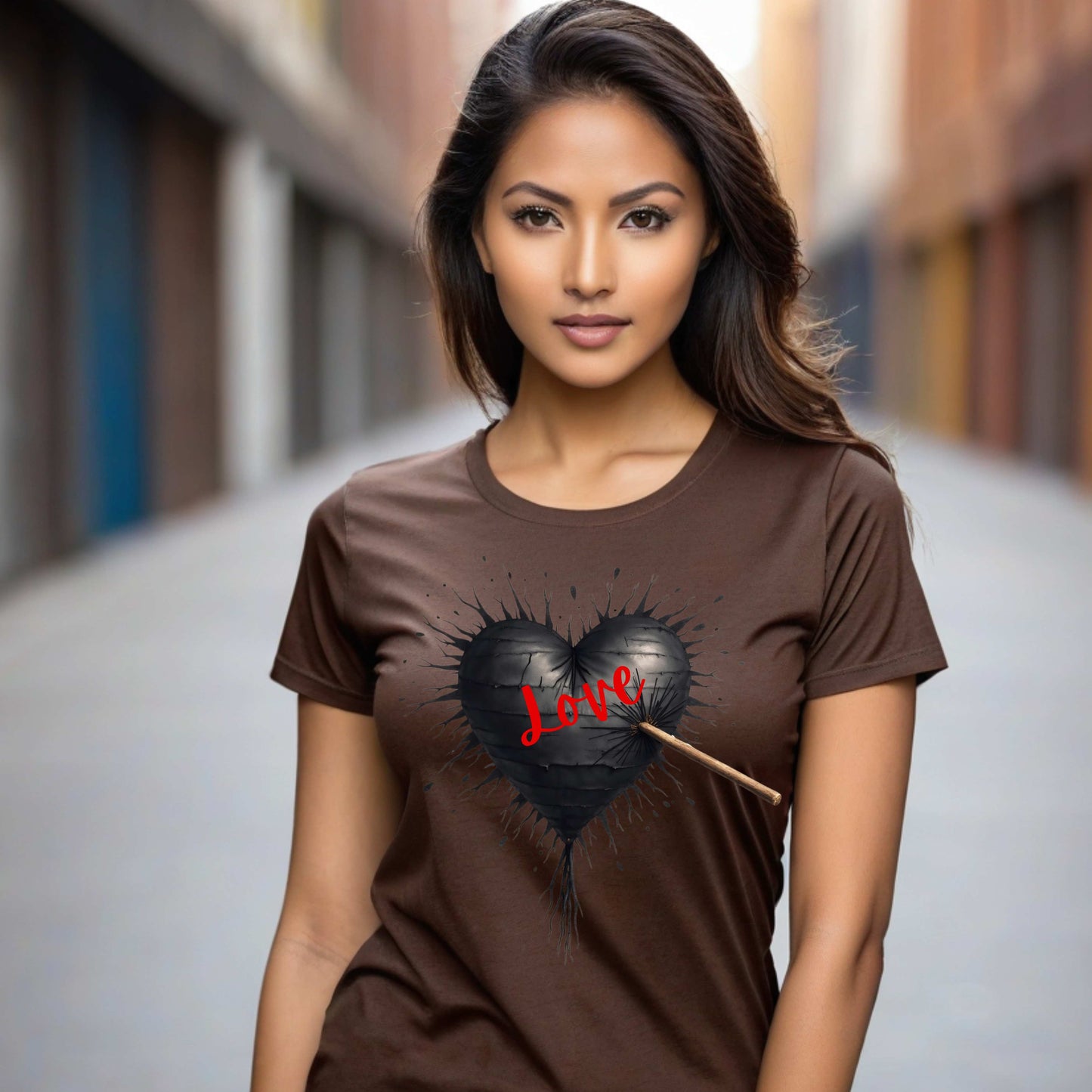 Camiseta con piñata en forma de corazón con el amor